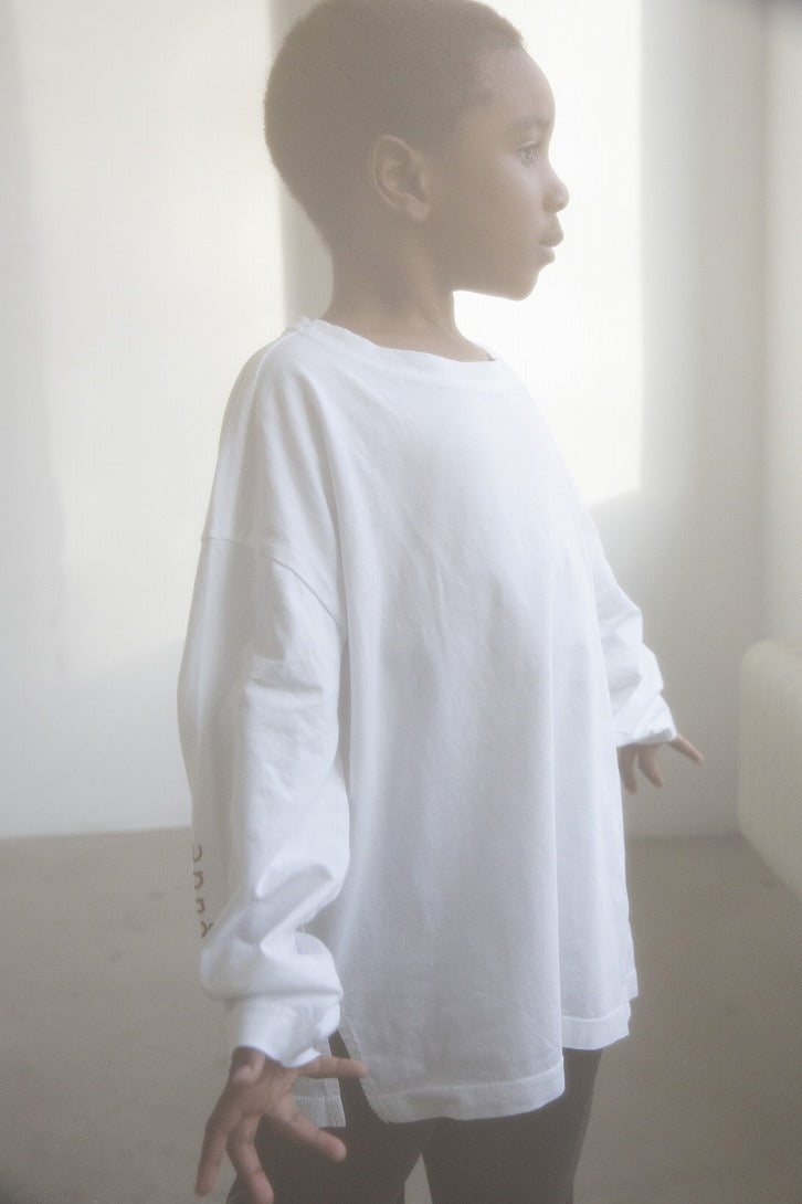 【Façade】Wide LS tee White 長袖Tシャツ 2/3y,3/4y  | Coucoubebe/ククベベ