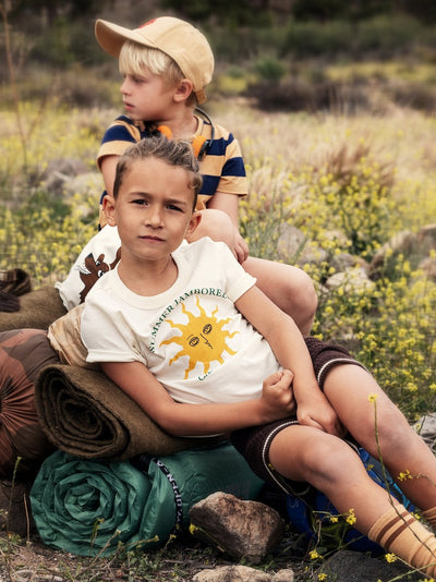 【mini rodini】Block stripe ss tee Beige 半袖Tシャツ 80/86,92/98,104/110,116/122（Sub Image-5） | Coucoubebe/ククベベ