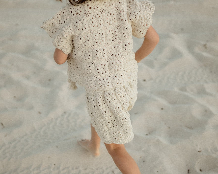 【son and daughter】Alba Crochet Vest ベスト 6-12m,1-2y,3-4y  | Coucoubebe/ククベベ