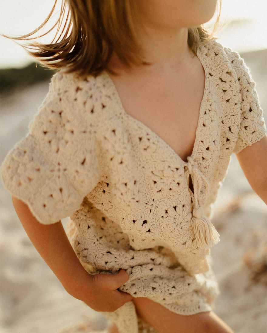 【son and daughter】Alba Crochet Vest ベスト 6-12m,1-2y,3-4y  | Coucoubebe/ククベベ