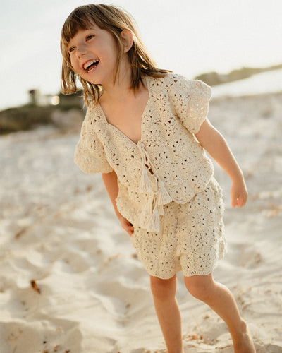 【son and daughter】Alba Crochet Vest ベスト 6-12m,1-2y,3-4y（Sub Image-2） | Coucoubebe/ククベベ