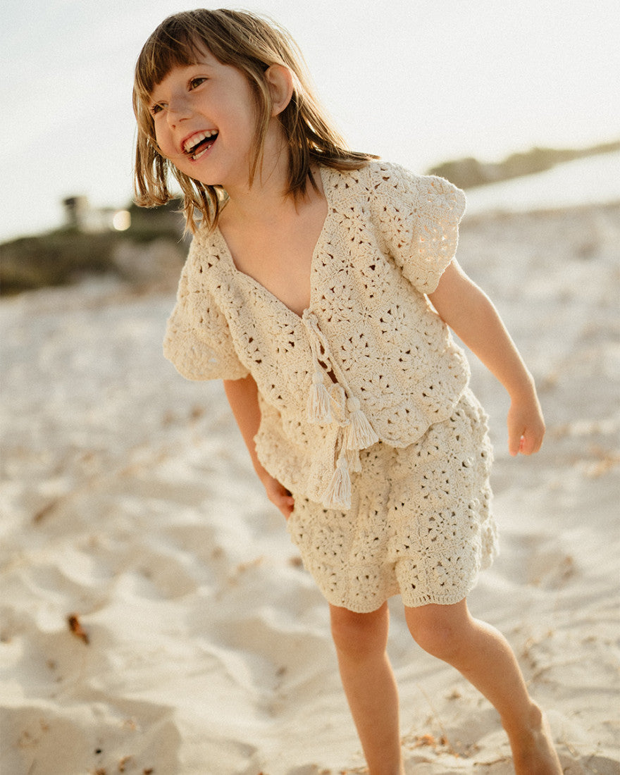 【son and daughter】Alba Crochet Short ショーツ 6-12m,1-2y,3-4y  | Coucoubebe/ククベベ