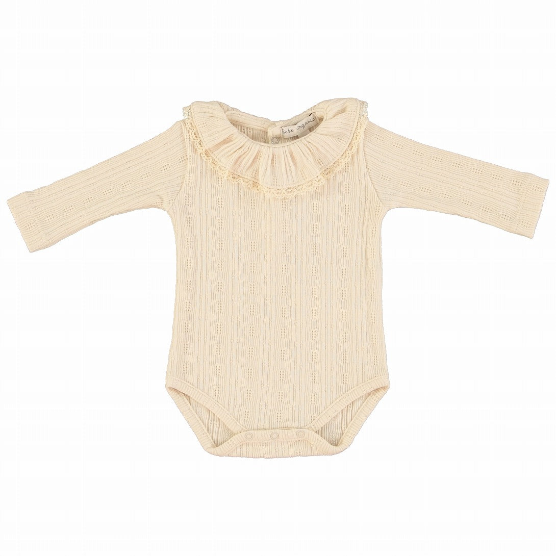 【Bebe Organic】Bebe Collar Onesie Natural ワンジー 6m,9m  | Coucoubebe/ククベベ