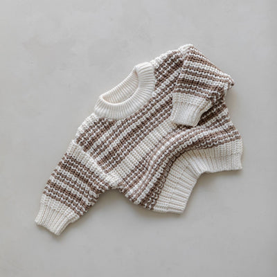 【BELLE&SUN】【30%OFF】Knit Sweater Cedar Stripe セーター 12-18m,18-24m,2-3y（Sub Image-2） | Coucoubebe/ククベベ