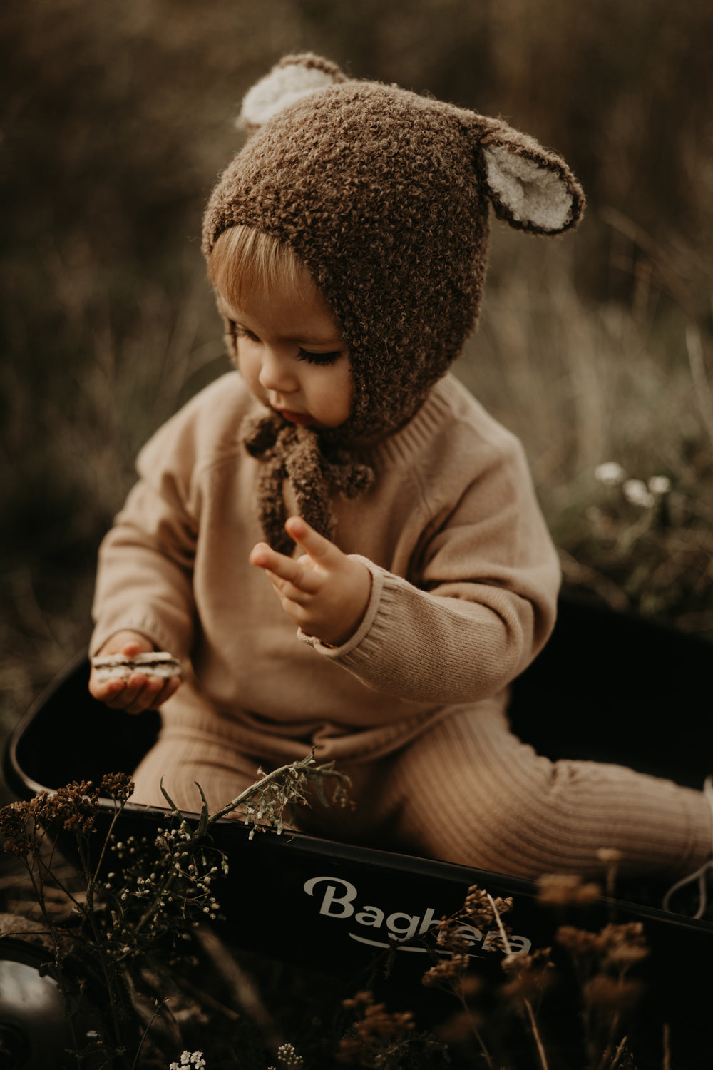 【専用】bambolina ボンネット　1-3y sheep Bambolina】brown sheep シープボンネット 6-12m,1-3y