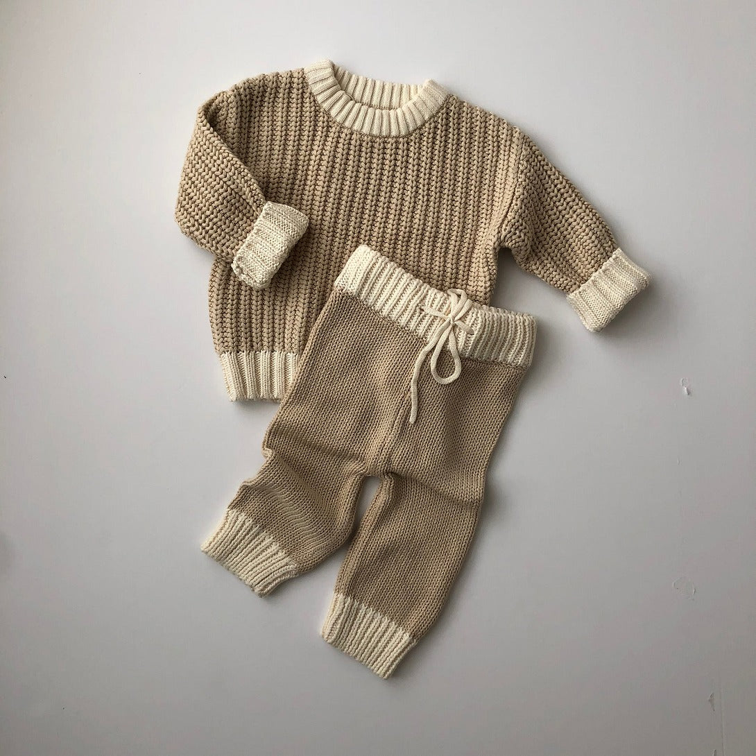 【BELLE&SUN】【30%OFF】TwoTone Knitted Sweater 長袖ニット 6-12M,1Y,2Y  | Coucoubebe/ククベベ