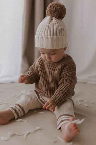【BELLE&SUN】【30%OFF】Beanie Natural/Cedar ニット帽 3-12m,1-2y,3-4y（Sub Image-4） | Coucoubebe/ククベベ