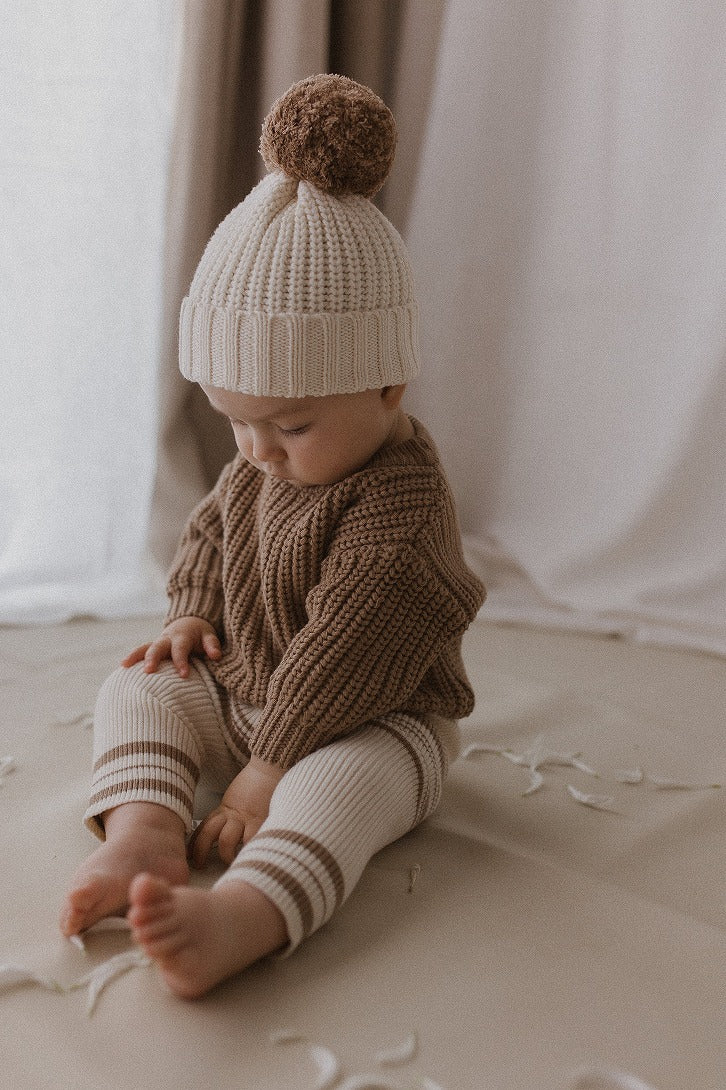 【BELLE&SUN】【30%OFF】Beanie Natural/Cedar ニット帽 3-12m,1-2y,3-4y  | Coucoubebe/ククベベ