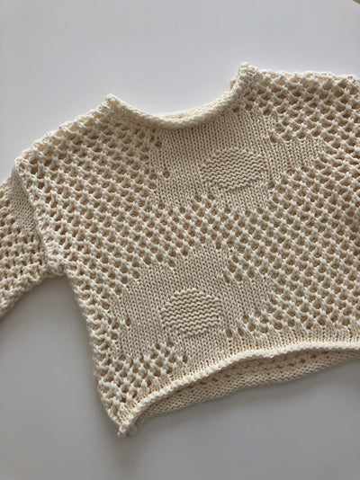 【BELLE&SUN】【30%OFF】Crochet Pullover Natural セーター 1y,2y,3y,4y（Sub Image-4） | Coucoubebe/ククベベ