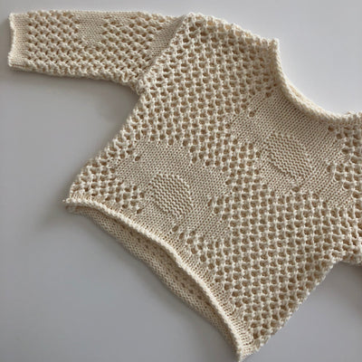 【BELLE&SUN】【30%OFF】Crochet Pullover Natural セーター 1y,2y,3y,4y（Sub Image-2） | Coucoubebe/ククベベ