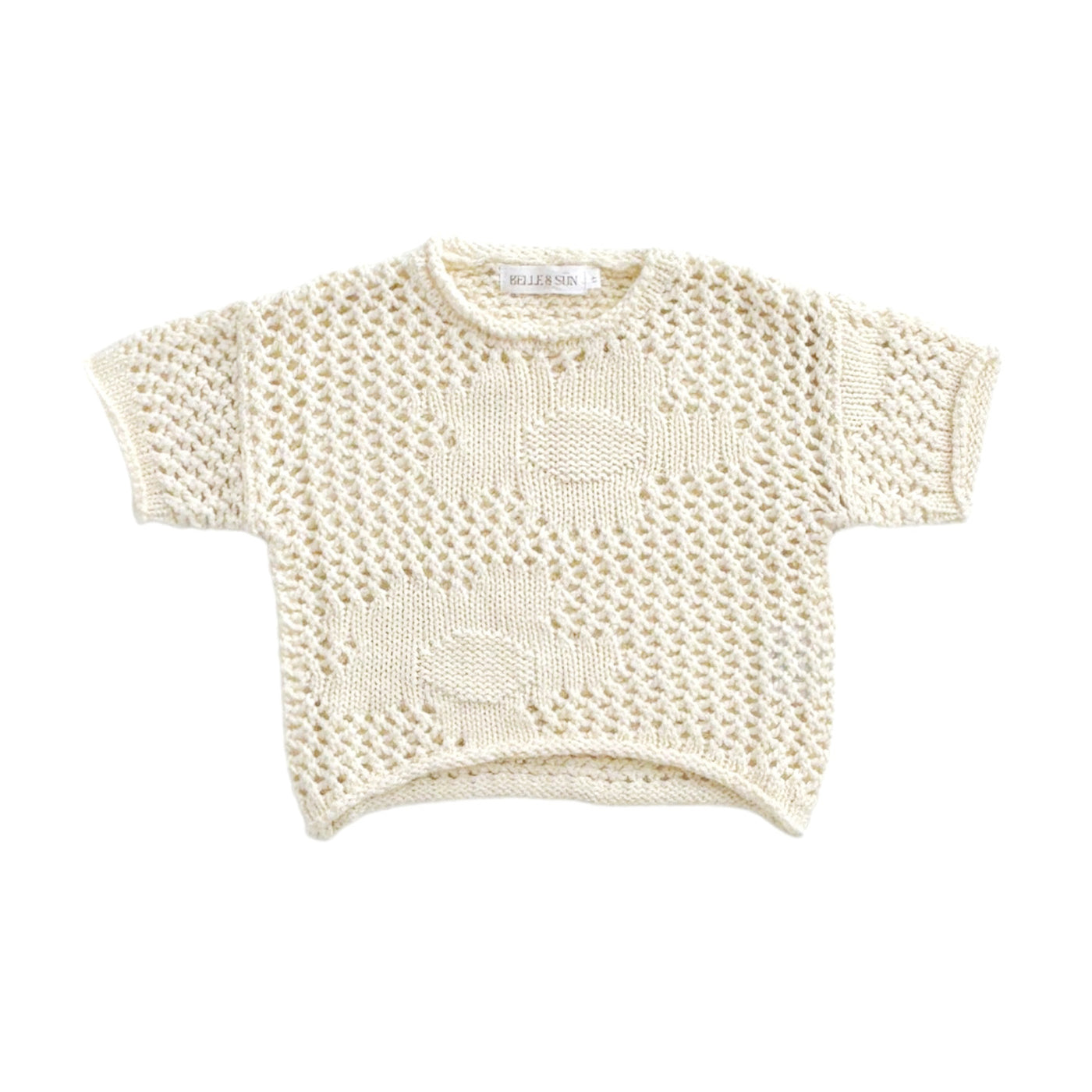 【BELLE&SUN】【30%OFF】Crochet Tee Natural Tシャツ 1y,2y,3y,4y  | Coucoubebe/ククベベ
