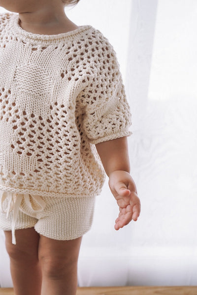 【BELLE&SUN】【30%OFF】Crochet Shorts Natural ショートパンツ 12-18m,18-24m,2-3y,3-4y（Sub Image-4） | Coucoubebe/ククベベ