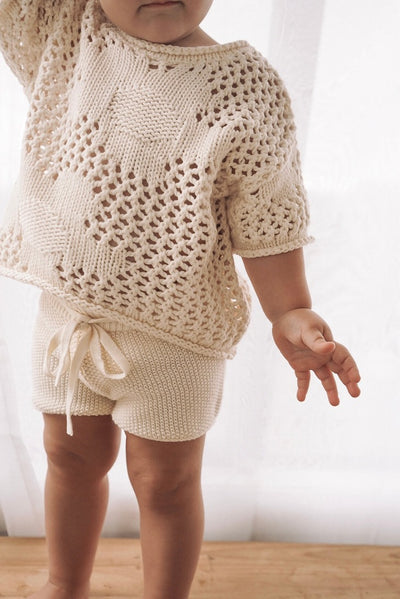 【BELLE&SUN】【30%OFF】Crochet Shorts Natural ショートパンツ 12-18m,18-24m,2-3y,3-4y（Sub Image-7） | Coucoubebe/ククベベ