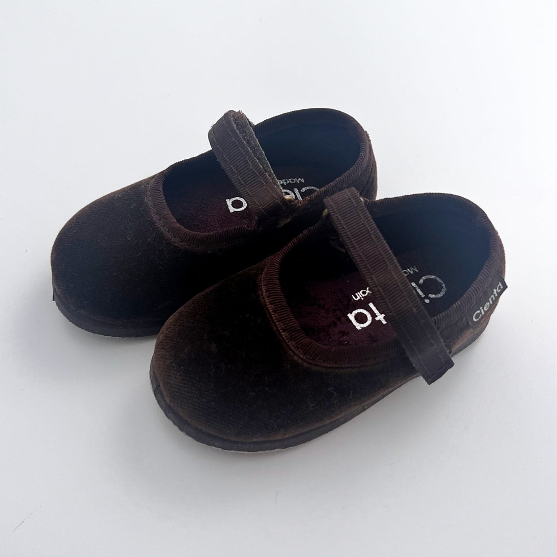 【Cienta】ベロアストラップシューズ MARRON size20-25  | Coucoubebe/ククベベ