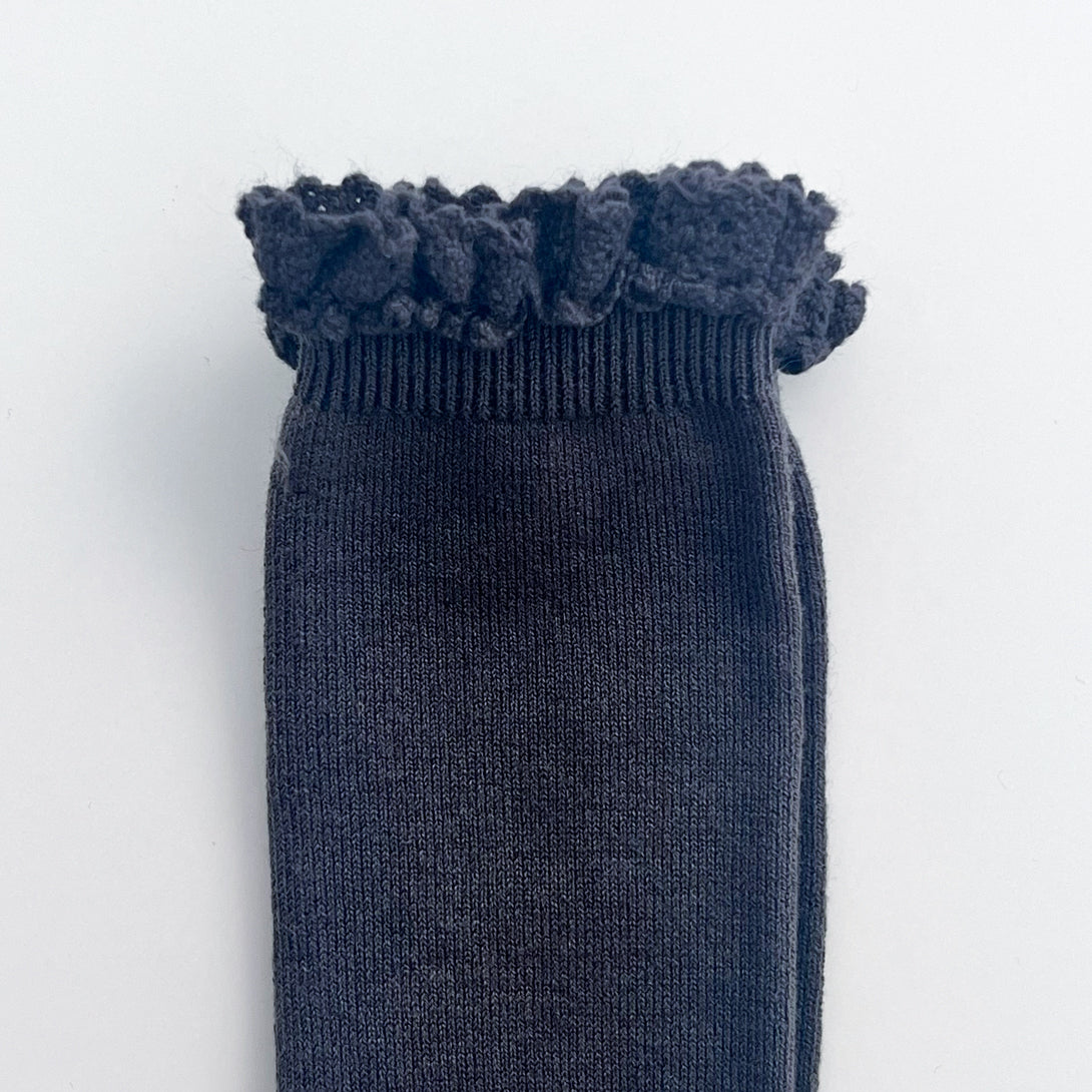 【cóndor】Knee socks with lace edging cuff レースエッジングカフニーソックス 0,2,4,6  | Coucoubebe/ククベベ
