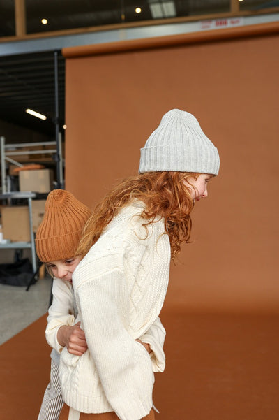 【GROWN】Ribbed Pixie Beanie Grey Marle 帽子 S,M,L（Sub Image-5） | Coucoubebe/ククベベ