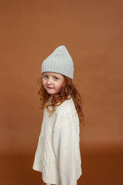 【GROWN】Chunky Cable Knit Pull Over Milk ニット 12-18m,18-24m,2-3y,3-4y（Sub Image-8） | Coucoubebe/ククベベ