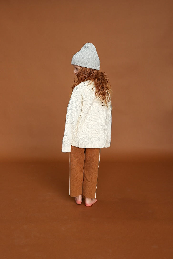 【GROWN】Chunky Cable Knit Pull Over Milk ニット 12-18m,18-24m,2-3y,3-4y  | Coucoubebe/ククベベ