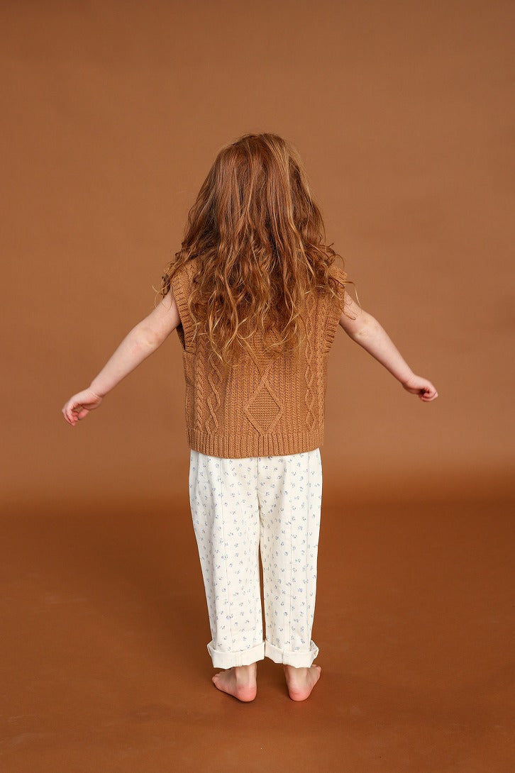 【GROWN】Chunky Cable Knit Vest Toast ベスト 12-18m,18-24m,2-3y,3-4y  | Coucoubebe/ククベベ