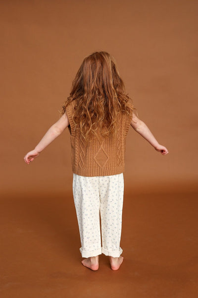 【GROWN】Chunky Cable Knit Vest Toast ベスト 12-18m,18-24m,2-3y,3-4y（Sub Image-6） | Coucoubebe/ククベベ