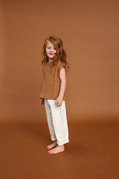 【GROWN】Chunky Cable Knit Vest Toast ベスト 12-18m,18-24m,2-3y,3-4y（Sub Image-4） | Coucoubebe/ククベベ