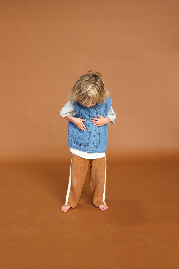 【GROWN】Quilted Reversible Vest Denim&Paint ベスト 12-18m,18-24m,2-3y,3-4y  | Coucoubebe/ククベベ