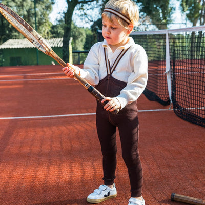 【SILLY Silas】Footless Collection Chocolate brown striped レギンス 6-12m,1-2y,2-3y（Sub Image-4） | Coucoubebe/ククベベ