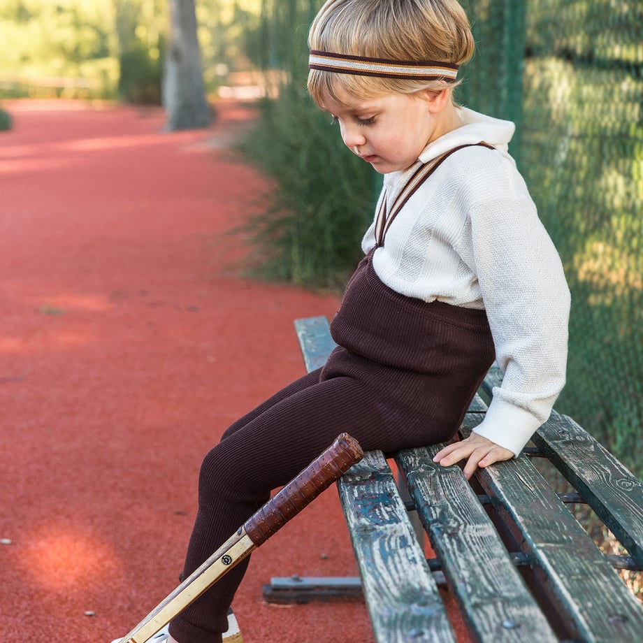 【SILLY Silas】Footless Collection Chocolate brown striped レギンス 6-12m,1-2y,2-3y  | Coucoubebe/ククベベ