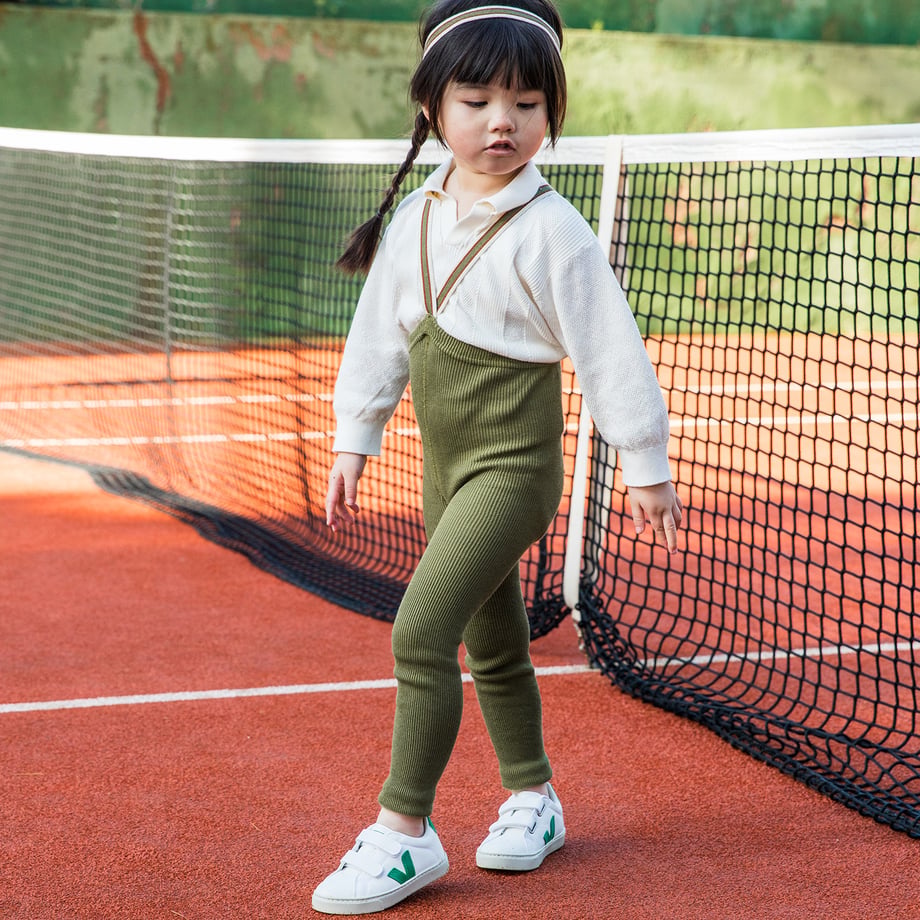 SILLY Silas】Footless Collection Olive Striped レギンス 6-12m,1-2y 