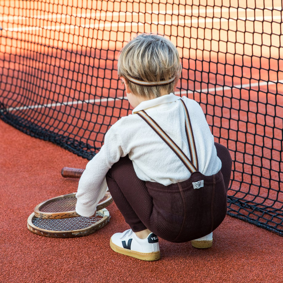 【SILLY Silas】Footless Collection Chocolate brown striped レギンス 6-12m,1-2y,2-3y  | Coucoubebe/ククベベ