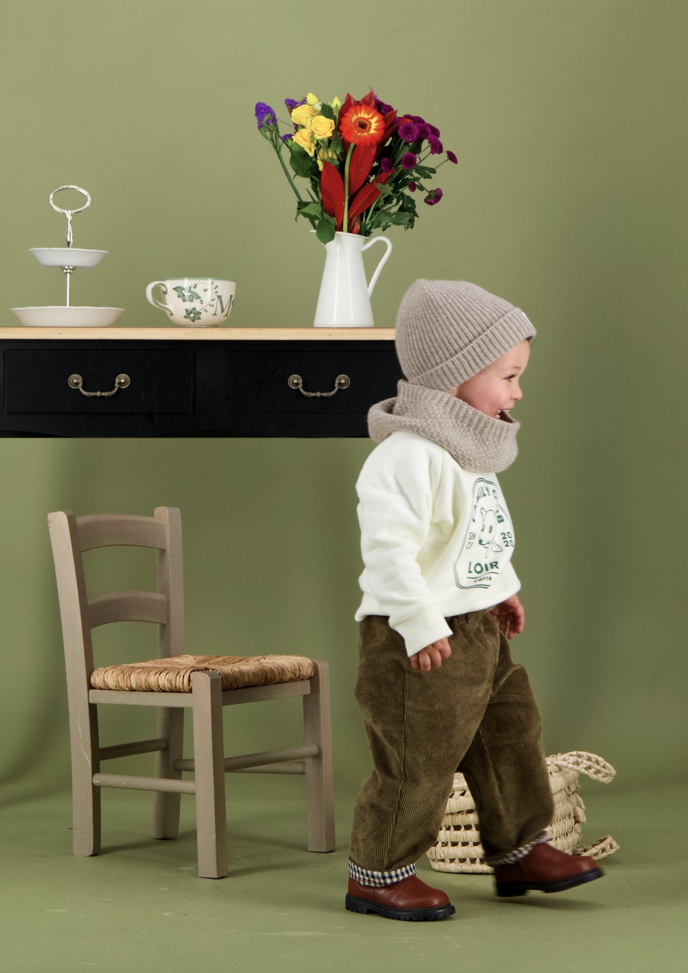 【LOIR Paris】Pantalon NINI réversible Velours camel パンツ 12m,18m,24m,36m  | Coucoubebe/ククベベ