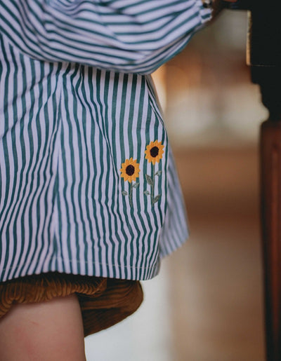 【LOIR Paris】Chemise CEZANNE GREEN STRIPES シャツ 18m,24m,36m（Sub Image-6） | Coucoubebe/ククベベ