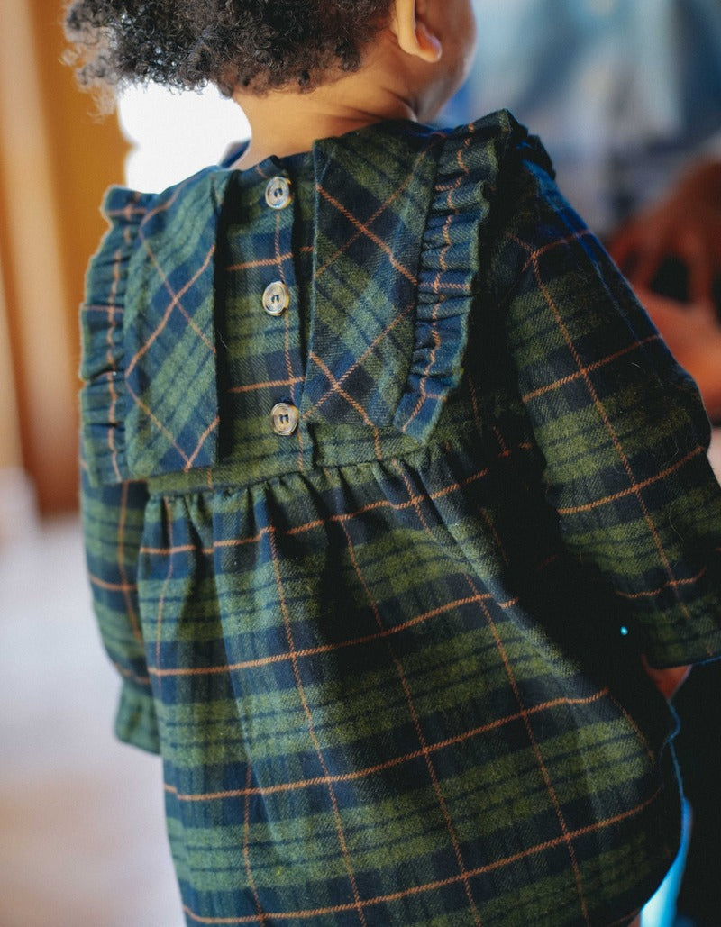 【LOIR Paris】Robe NINON TARTAN OVERSHIRT ワンピース 18m,24m,36m  | Coucoubebe/ククベベ