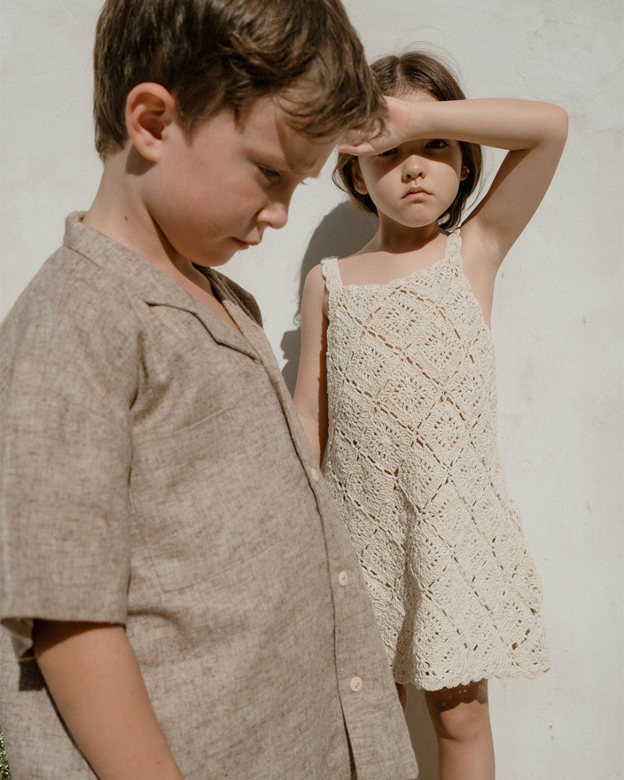 【son and daughter】Isla Crochet Dress ワンピース 1-2y,3-4y  | Coucoubebe/ククベベ