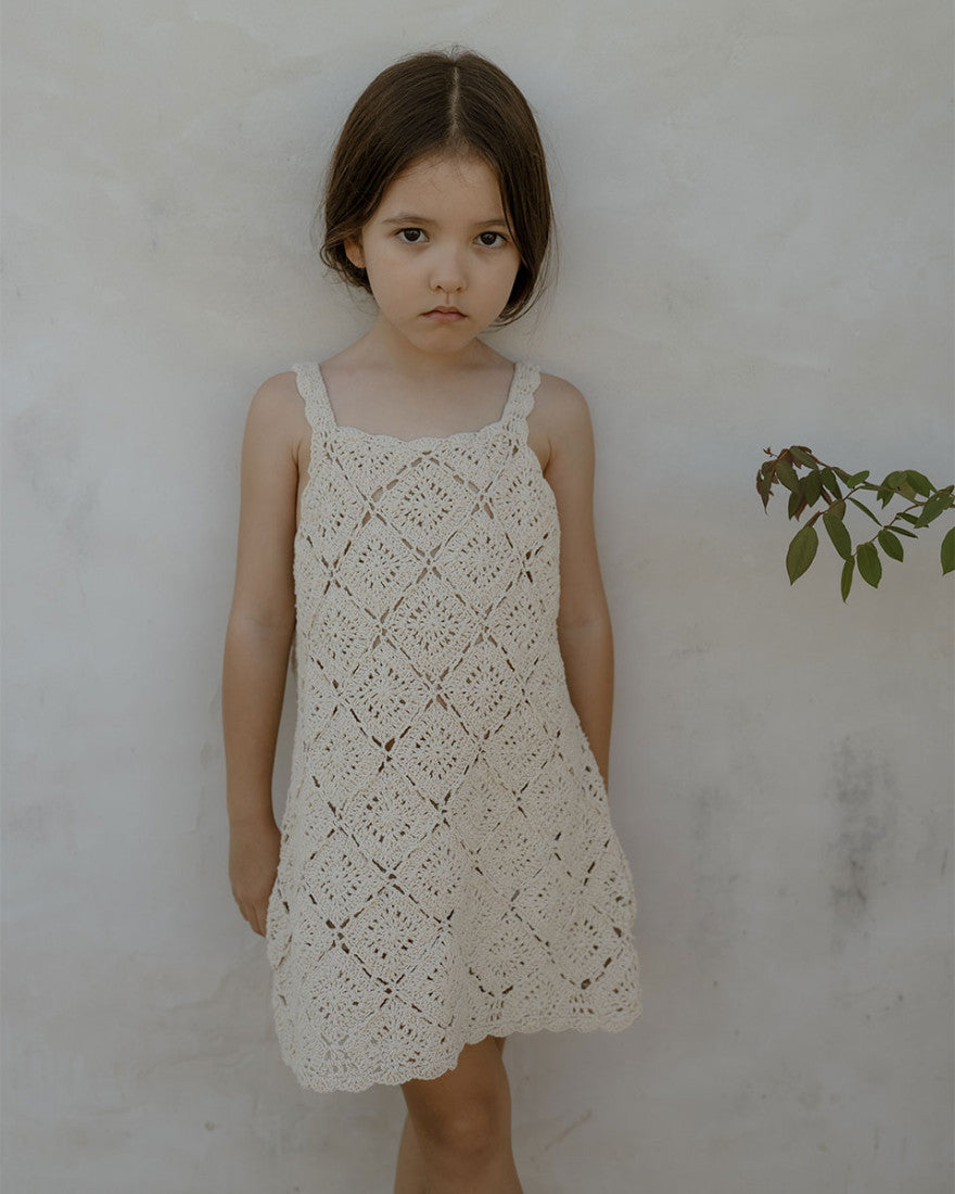 【son and daughter】Isla Crochet Dress ワンピース 1-2y,3-4y  | Coucoubebe/ククベベ