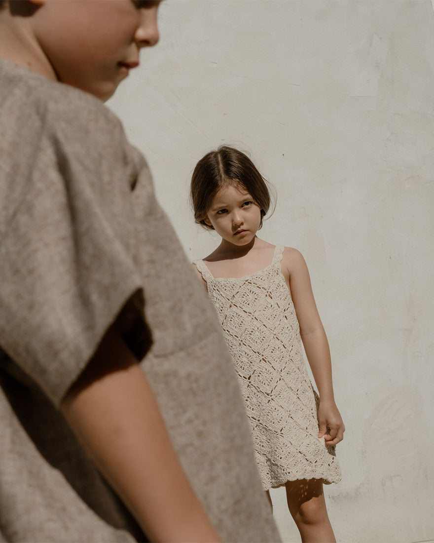 【son and daughter】Isla Crochet Dress ワンピース 1-2y,3-4y  | Coucoubebe/ククベベ