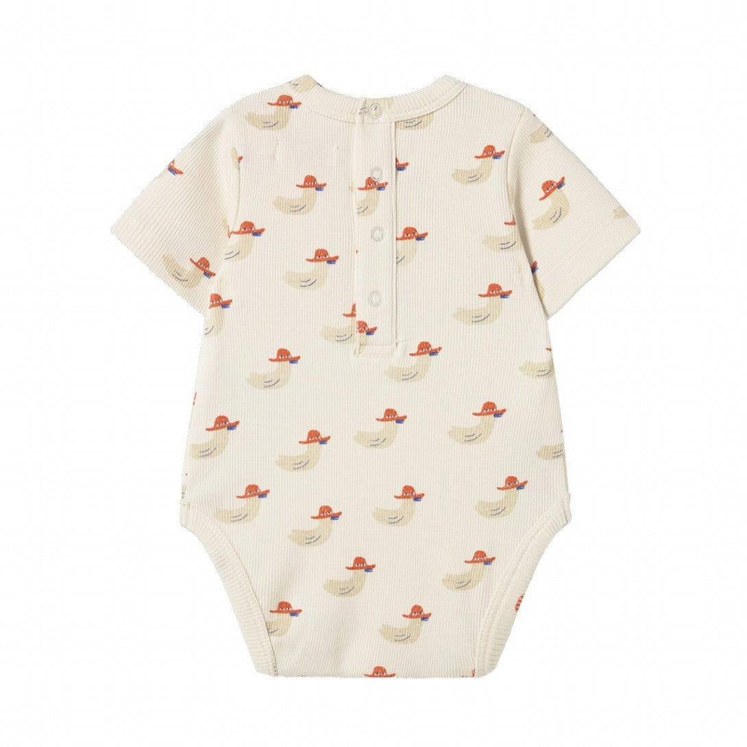 【tinycottons】DUCKS RIB BODY off-white ロンパース 6m,9m,12m  | Coucoubebe/ククベベ