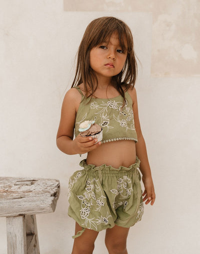 【son and daughter】Pia Embroidery Moss 水着 6-12m,1y,2y（Sub Image-3） | Coucoubebe/ククベベ