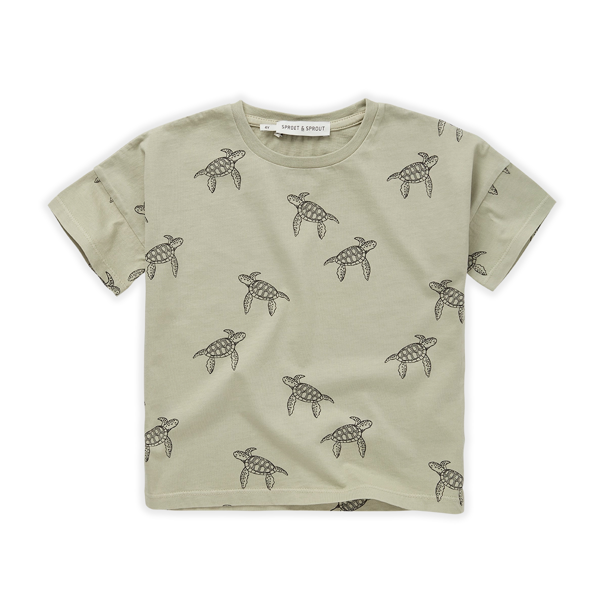 【SPROET&SPROUT】【30％OFF】T-shirt wide Turtle print Aloe vera Tシャツ 2Y  | Coucoubebe/ククベベ