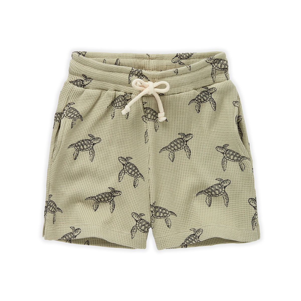 【SPROET&SPROUT】【30%OFF】Waffle short Turtle print Aloe vera ショートパンツ 12M,18M,2Y,4Y  | Coucoubebe/ククベベ