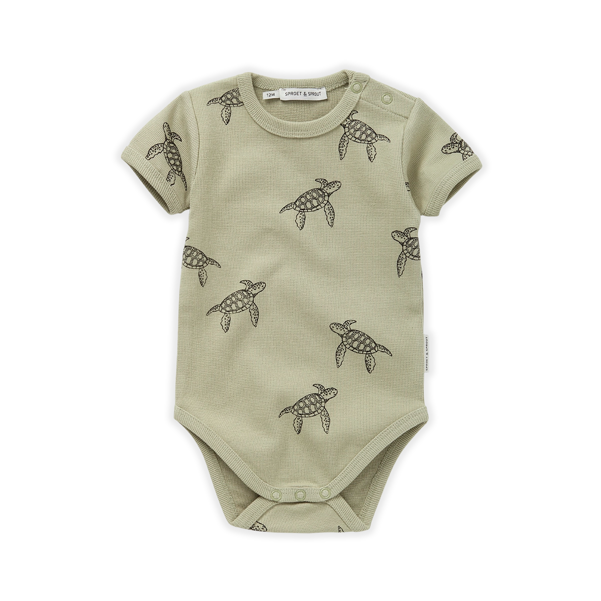 【SPROET&SPROUT】【40%OFF】Romper Turtle print Aloe vera ロンパース 6M,12M,18M  | Coucoubebe/ククベベ