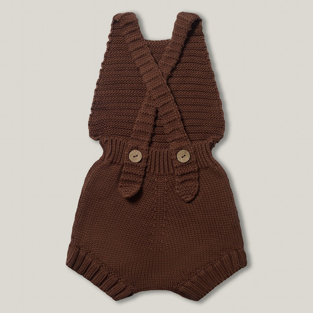 【THE SIMPLE FOLK】The Knit Romper mocha ロンパース 6-9m,9-12m,12-18m  | Coucoubebe/ククベベ