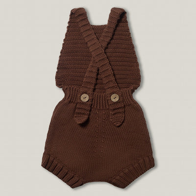 【THE SIMPLE FOLK】The Knit Romper mocha ロンパース 6-9m,9-12m,12-18m（Sub Image-2） | Coucoubebe/ククベベ