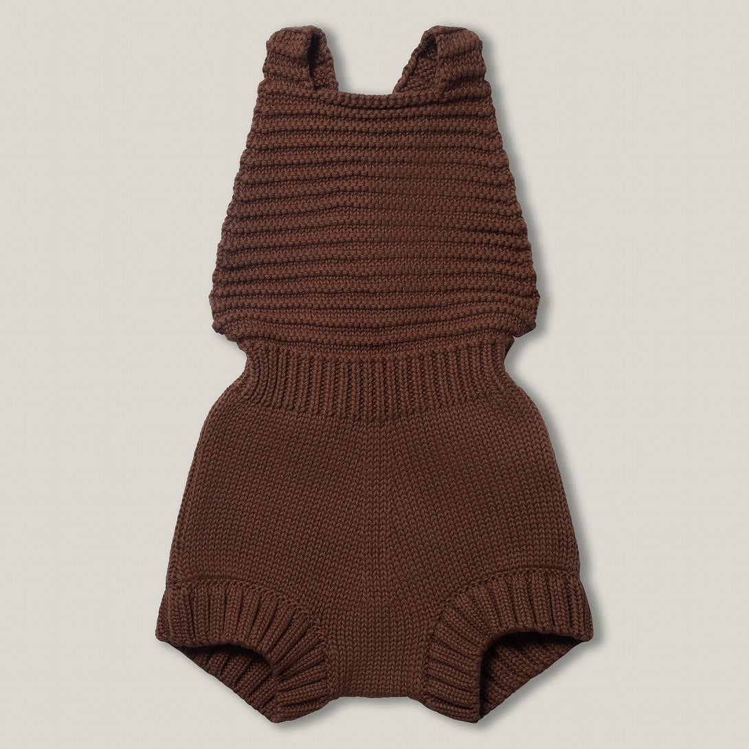 【THE SIMPLE FOLK】The Knit Romper mocha ロンパース 6-9m,9-12m,12-18m  | Coucoubebe/ククベベ