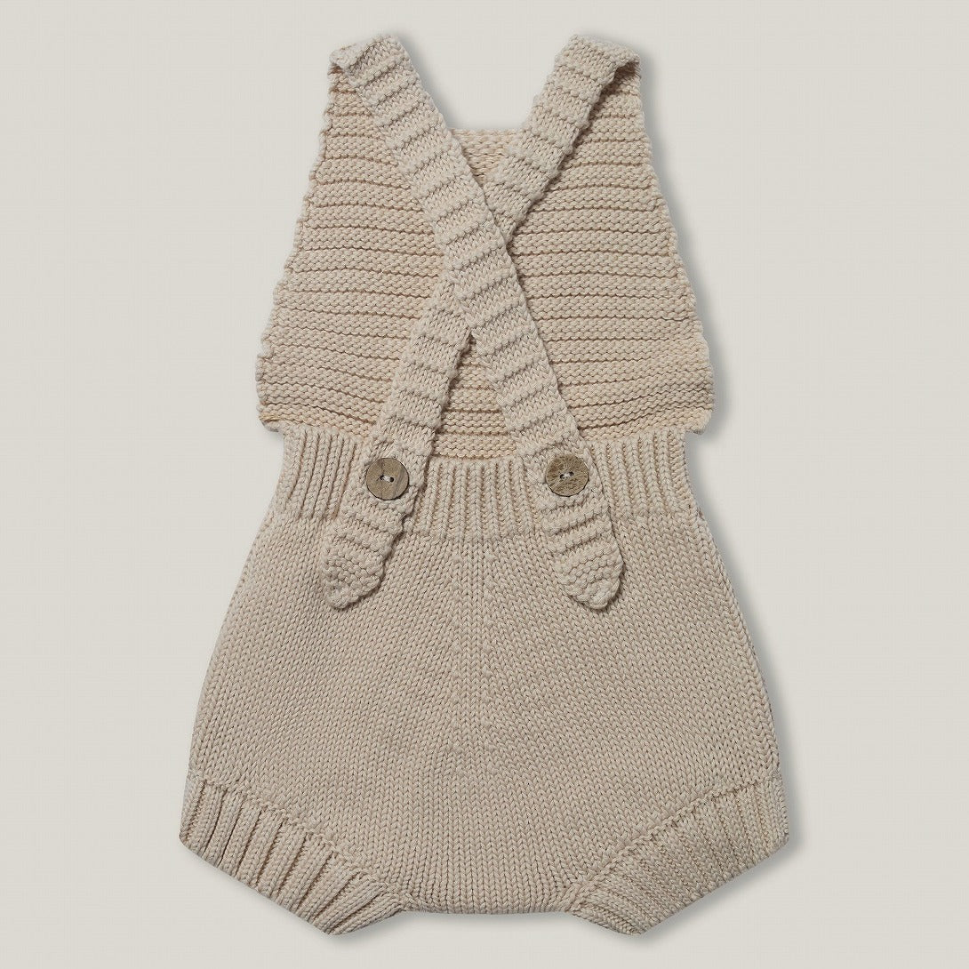 【THE SIMPLE FOLK】The Knit Romper oatmeal ロンパース 6-9m,9-12m,12-18m,18-24m  | Coucoubebe/ククベベ