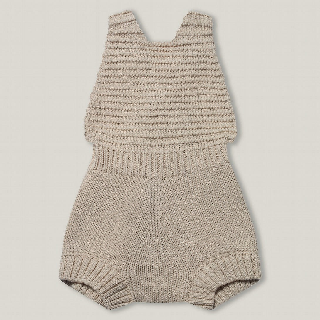 【THE SIMPLE FOLK】The Knit Romper oatmeal ロンパース 6-9m,9-12m,12-18m,18-24m  | Coucoubebe/ククベベ