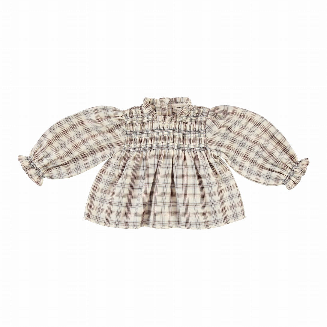 【Bebe Organic】Valery Baby Blouse Nature Check ブラウス 12m,18m,24m  | Coucoubebe/ククベベ