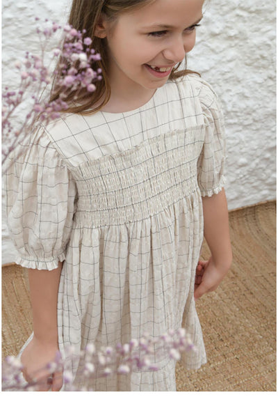 【Coucoubébé-baby】【50％off】KOKORI Pelin Dress Black Check 416610051　ココリ　スモッキングドレス　チェック（Sub Image-3） | Coucoubebe/ククベベ
