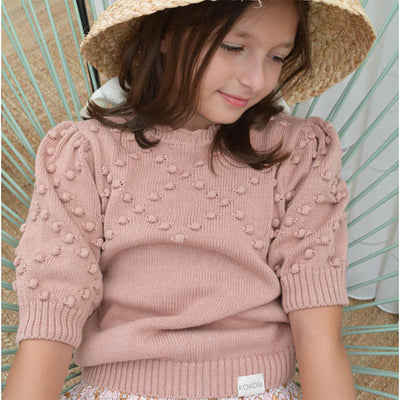 【Coucoubébé-baby】【50％off】KOKORI Pompom Top Nude 416611171　ココリ　ポンポンニット　ピンク（Sub Image-2） | Coucoubebe/ククベベ