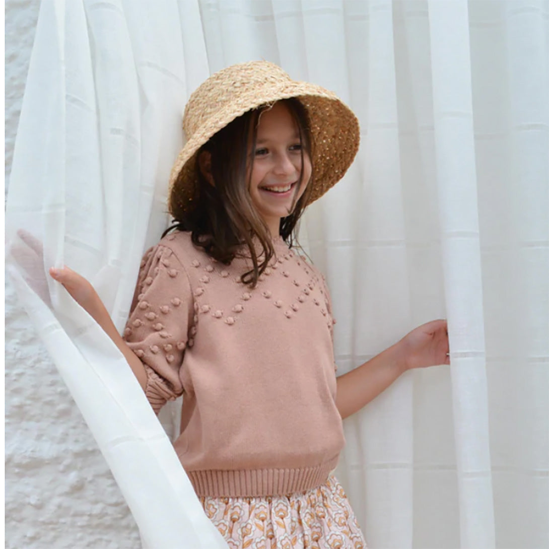 【Coucoubébé-baby】【50％off】KOKORI Pompom Top Nude 416611171　ココリ　ポンポンニット　ピンク  | Coucoubebe/ククベベ